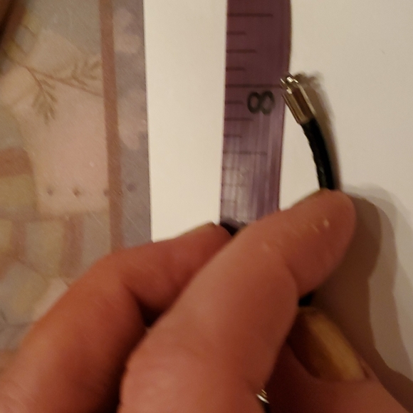 Hand made beaded bracelet, flower charm new purple - Picture 3 of 5